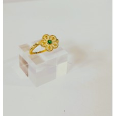 Γυναικείο  Ασημένιο επίχρυσο βυζαντινό δαχτυλίδι με ζιργκον (SR57) 